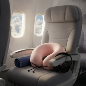 Ergonomic U-Shaped Neck Pillow with Textured Cover